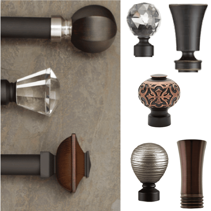 Bronze curtain rod ends